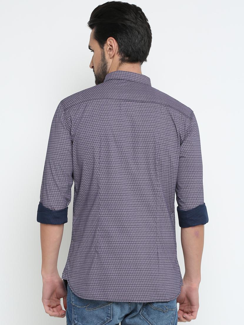 blue printed casual shirt - 15798395 - Zoom Image - 3