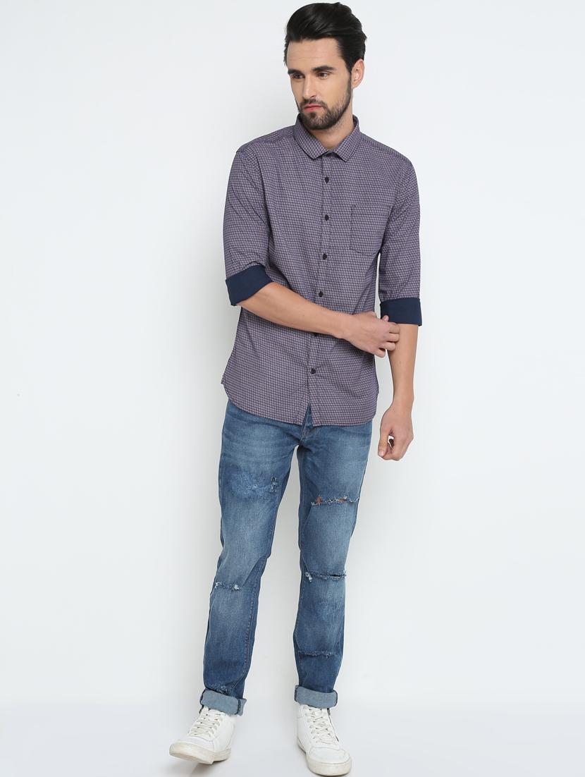 blue printed casual shirt - 15798395 - Zoom Image - 4