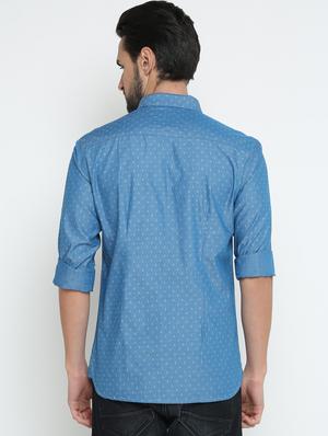 blue cotton casual shirt - 15798398 - Standard Image - 3