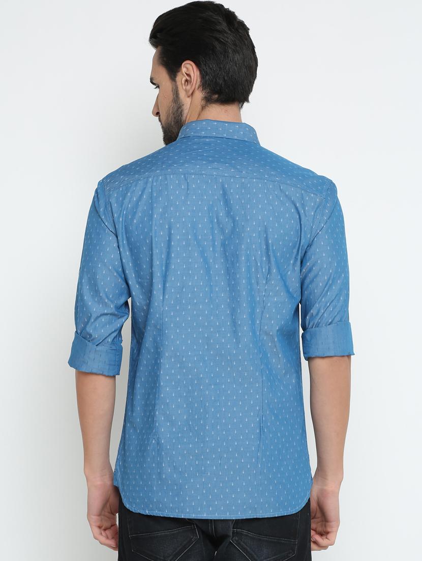 blue cotton casual shirt - 15798398 - Zoom Image - 3