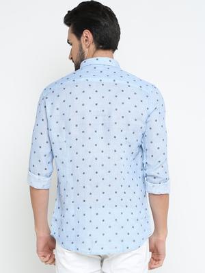 blue printed casual shirt - 15798403 - Standard Image - 3