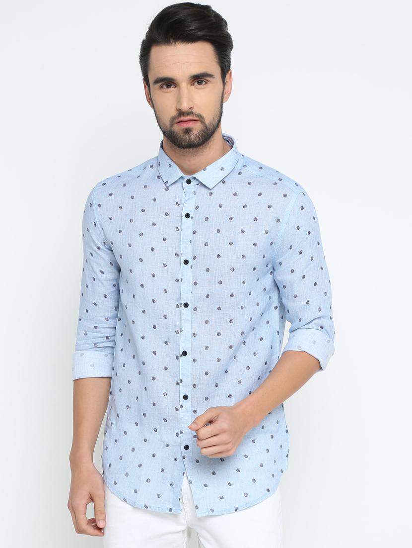 blue printed casual shirt - 15798403 - Zoom Image - 1