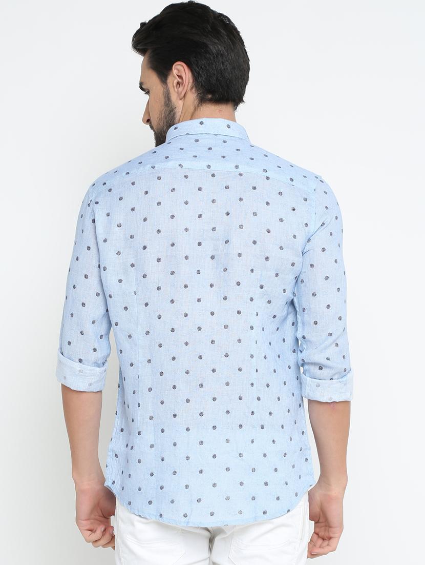 blue printed casual shirt - 15798403 - Zoom Image - 3