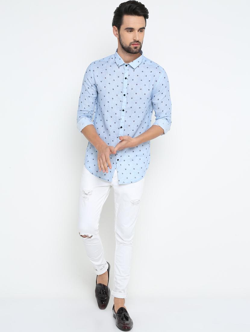 blue printed casual shirt - 15798403 - Zoom Image - 4