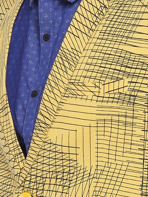yellow cotton single breasted casual blazer - 15798462 - Standard Image - 5