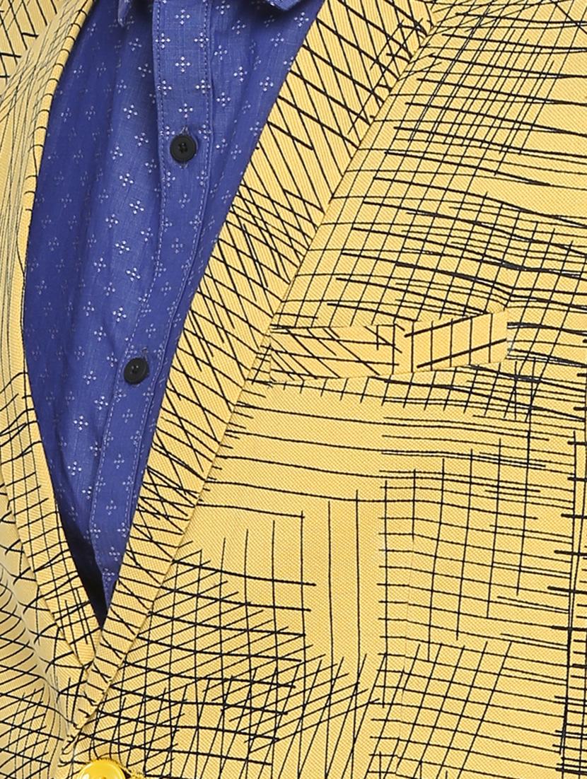 yellow cotton single breasted casual blazer - 15798462 - Zoom Image - 5