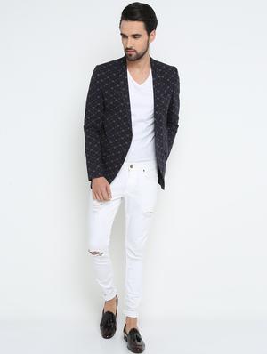 black cotton casual blazer - 15798470 - Standard Image - 4