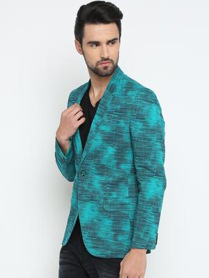 green cotton casual blazer - 15798475 - Standard Image - 2