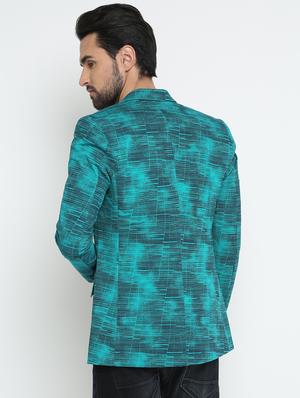 green cotton casual blazer - 15798475 - Standard Image - 3