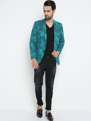 green cotton casual blazer - 15798475 - Standard Image - 4