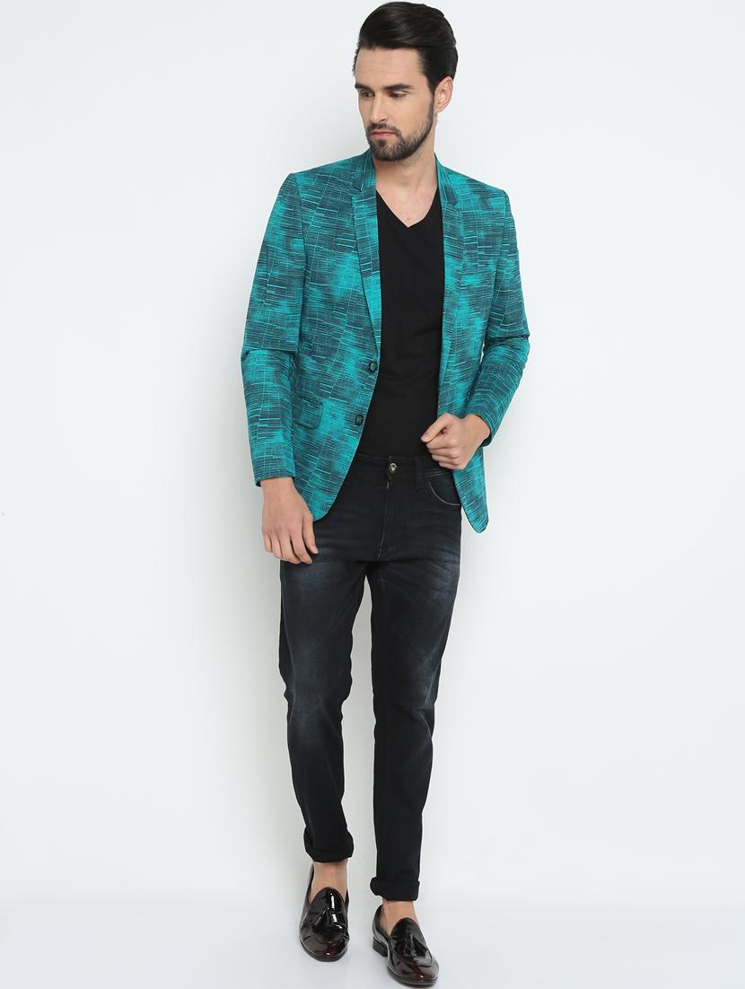 green cotton casual blazer - 15798475 - Zoom Image - 4