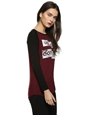 raglan sleeved graphic print tee - 15798771 - Standard Image - 2