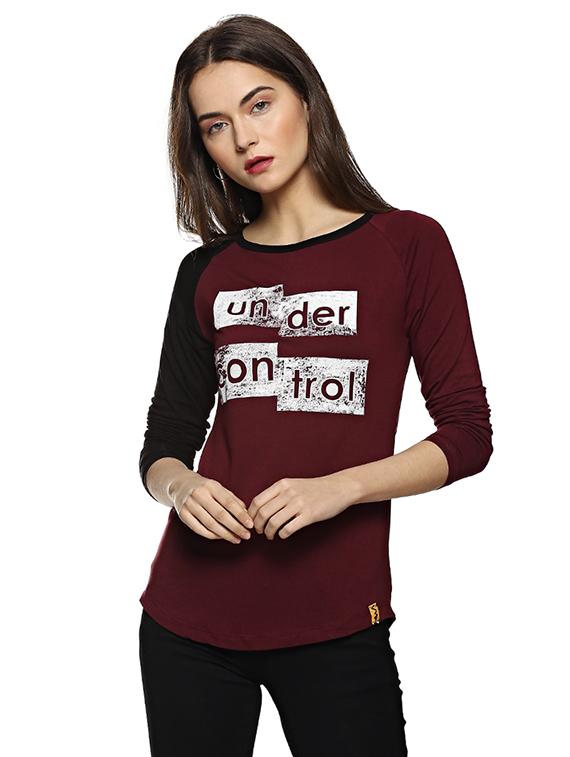 raglan sleeved graphic print tee - 15798771 - Zoom Image - 1