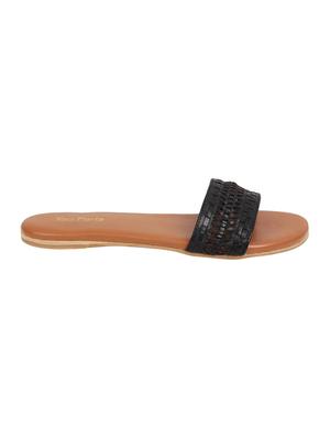 black slip on sandals - 15798874 - Standard Image - 2