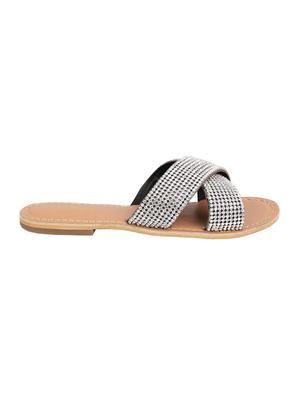 black slip on sandals - 15798922 - Standard Image - 2
