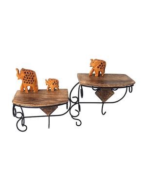 wood and iron in 2 step shape bracket - 15799353 - Standard Image - 3