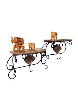 wood and iron in 2 step shape bracket - 15799353 - Standard Image - 4