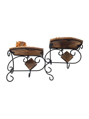 wood and iron in 2 step shape bracket - 15799353 - Standard Image - 6