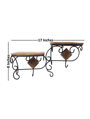 wood and iron in 2 step shape bracket - 15799353 - Standard Image - 7