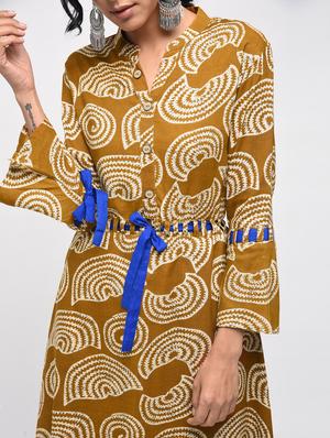 geometrical printed a-line kurta - 15799441 - Standard Image - 4