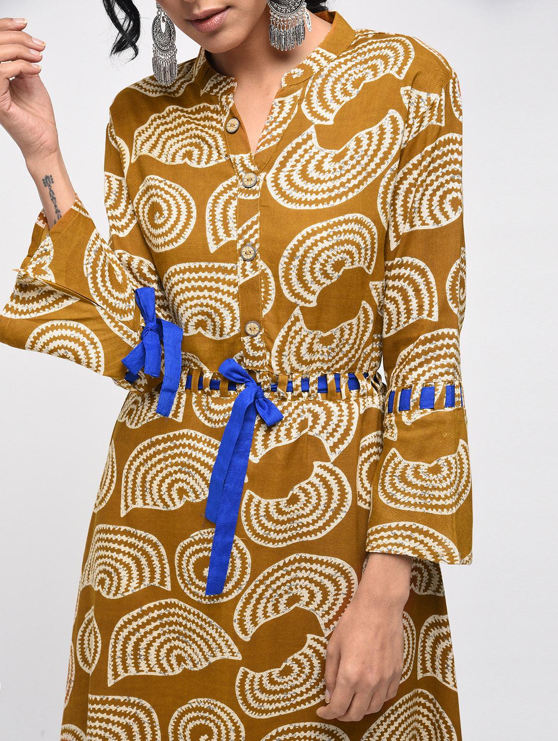 geometrical printed a-line kurta - 15799441 - Zoom Image - 4