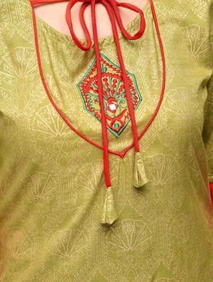 bell sleeves embroidered straight kurta - 15799444 - Standard Image - 5