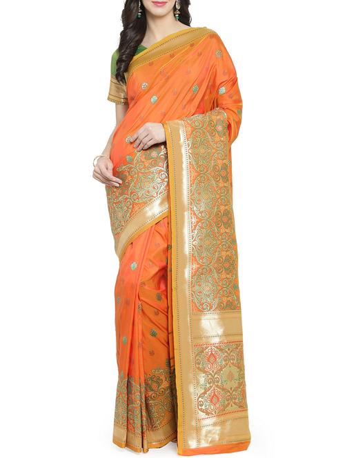 zari woven banarsi saree with blouse - 15799496 - Standard Image - 1