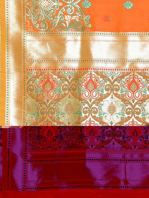 zari woven banarsi saree with blouse - 15799496 - Zoom Image - 4