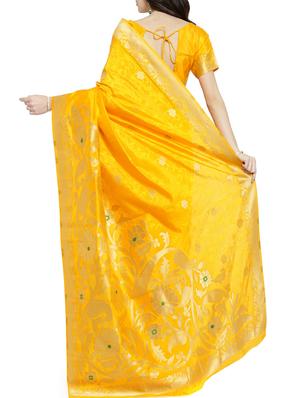 zari weave banarsi saree with blouse - 15799508 - Standard Image - 2