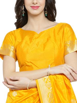zari weave banarsi saree with blouse - 15799508 - Standard Image - 3