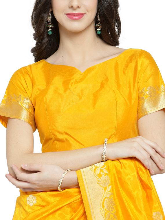zari weave banarsi saree with blouse - 15799508 - Zoom Image - 3