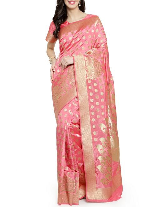 zari weave banarsi saree with blouse - 15799510 - Standard Image - 1