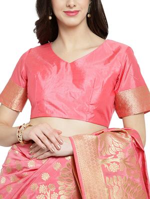 zari weave banarsi saree with blouse - 15799510 - Standard Image - 3