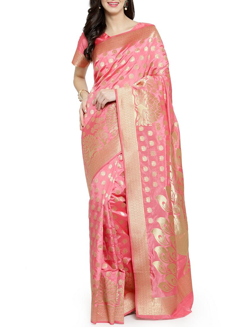 zari weave banarsi saree with blouse - 15799510 - Zoom Image - 1