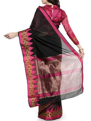zari bordered banarsi saree with blouse - 15799526 - Standard Image - 2