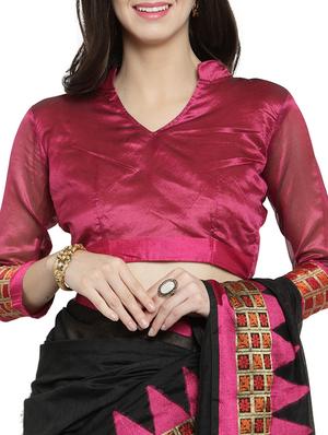 zari bordered banarsi saree with blouse - 15799526 - Standard Image - 3