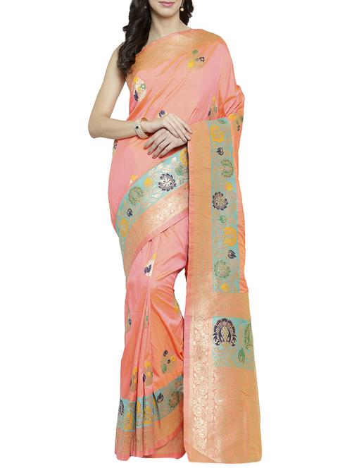 zari jacquard banarsi saree with blouse - 15799533 - Standard Image - 1