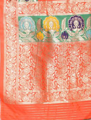 zari jacquard banarsi saree with blouse - 15799535 - Standard Image - 4