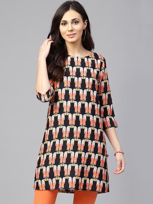 conversational printed a-line kurti - 15799662 - Standard Image - 1