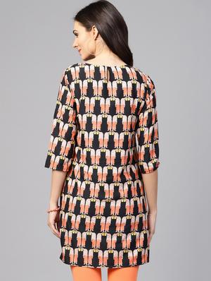 conversational printed a-line kurti - 15799662 - Standard Image - 3