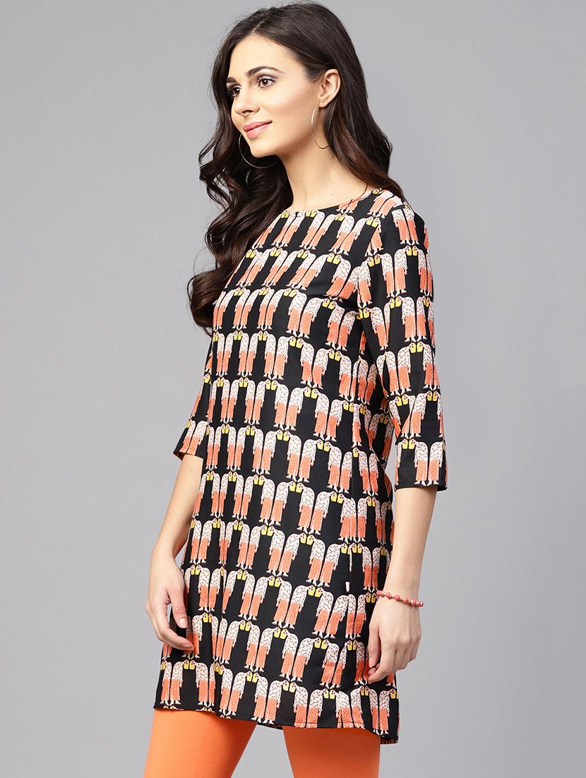 conversational printed a-line kurti - 15799662 - Zoom Image - 2
