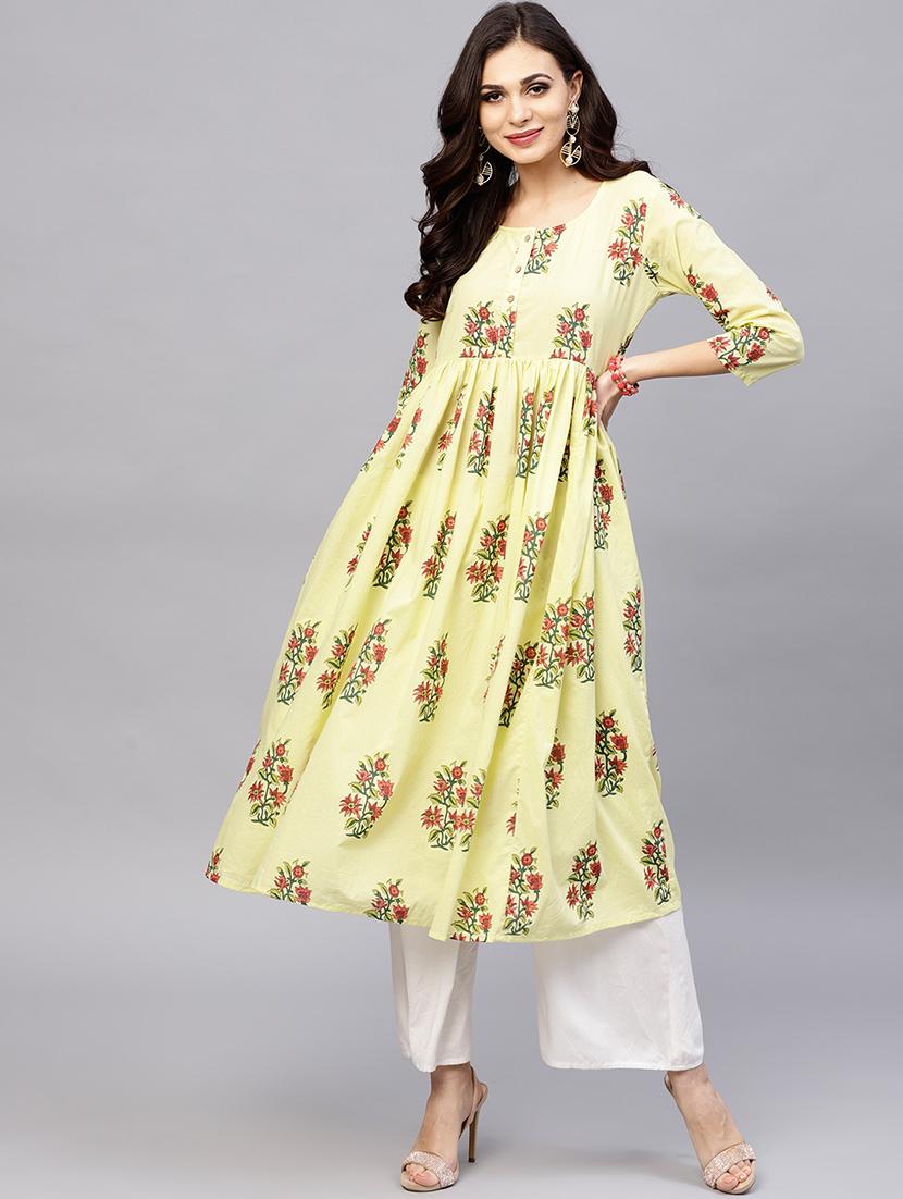 flared printed kurta - 15799747 - Zoom Image - 1