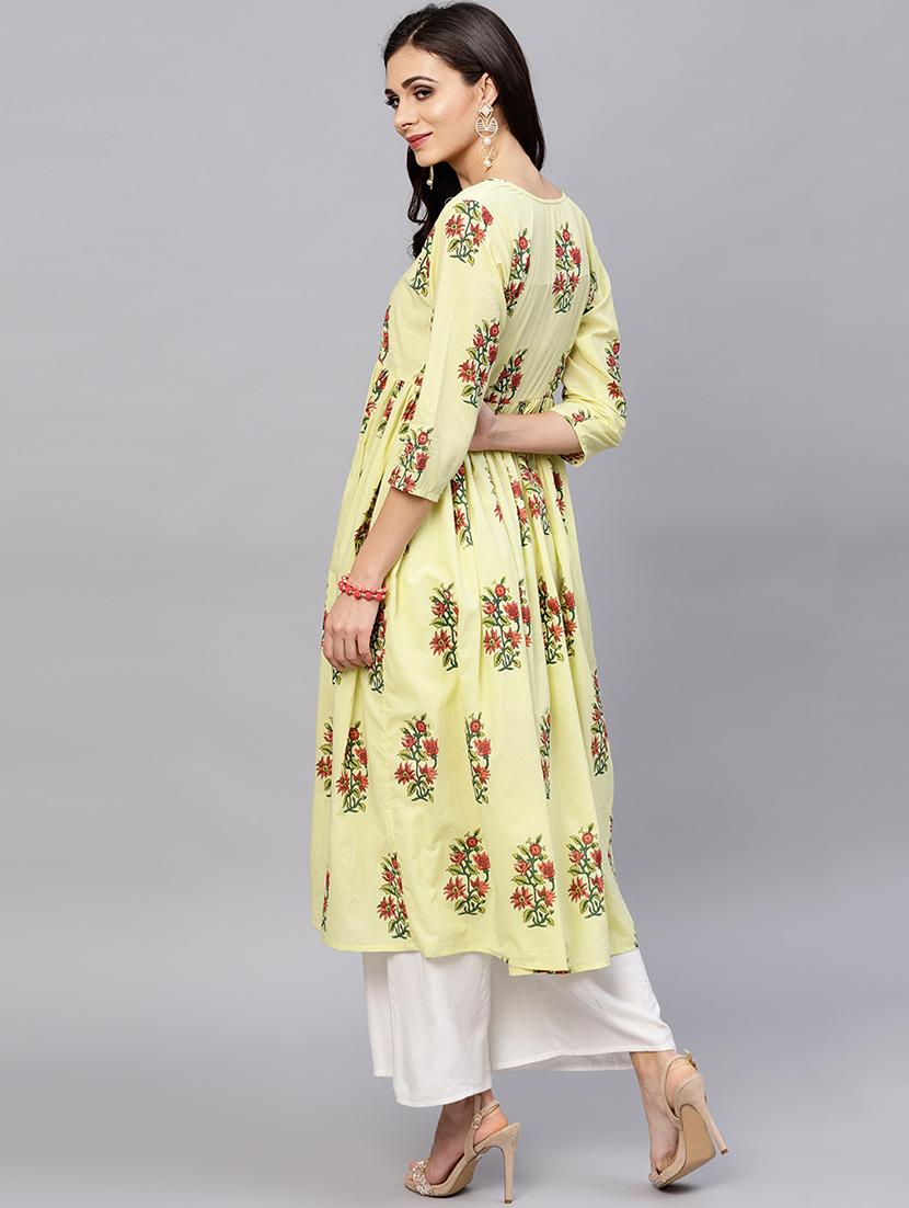 flared printed kurta - 15799747 - Zoom Image - 3