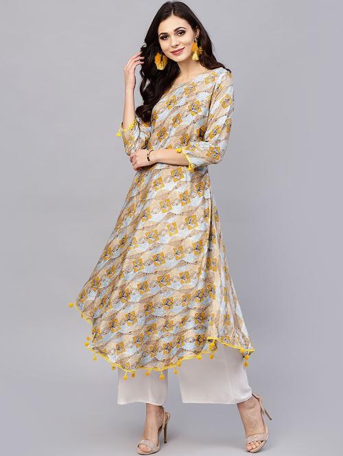 a-line printed kurta - 15799752 - Very Small Image - 1