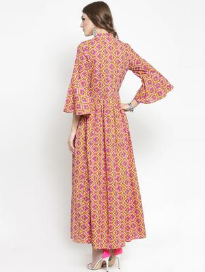 high slit bell sleeves kurta - 15799802 - Standard Image - 3