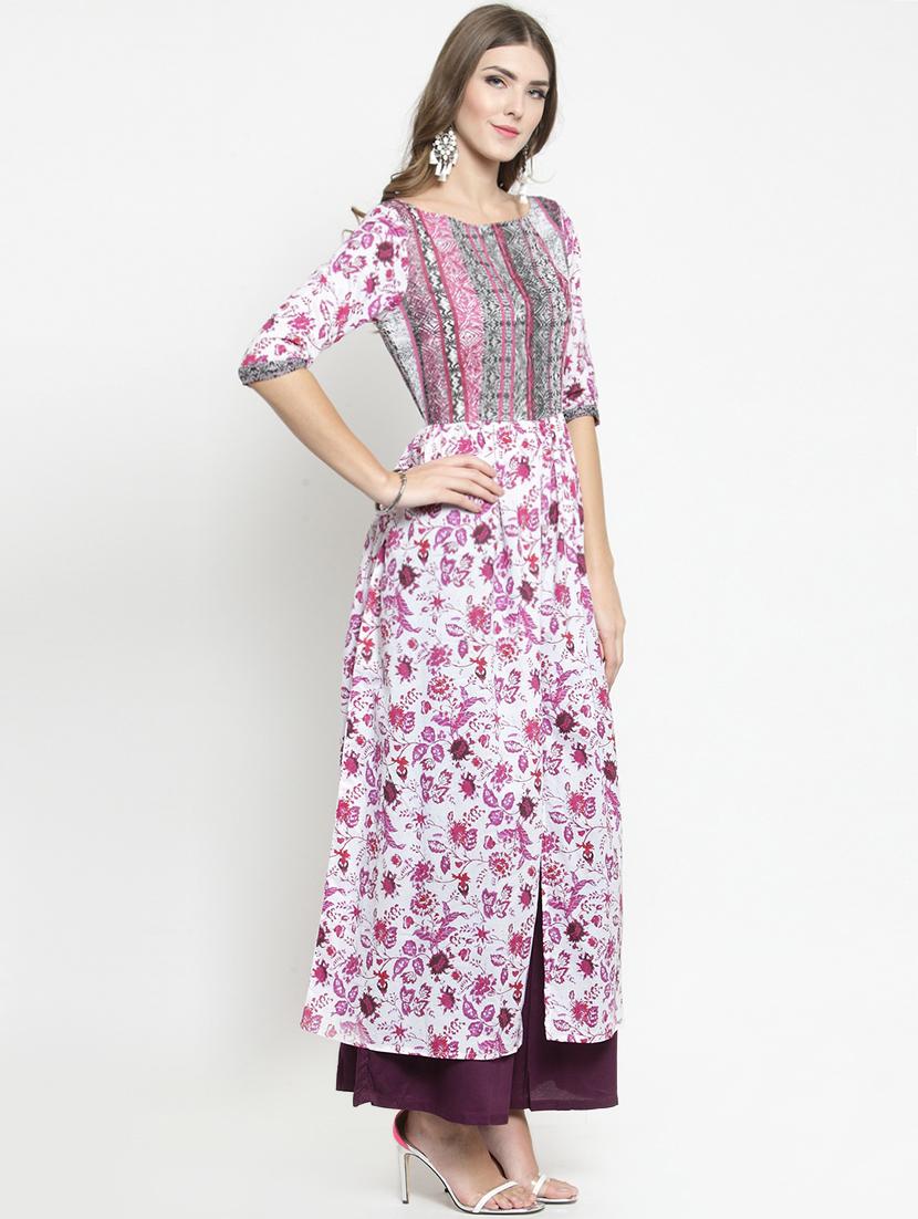 flared printed kurta - 15799805 - Zoom Image - 2