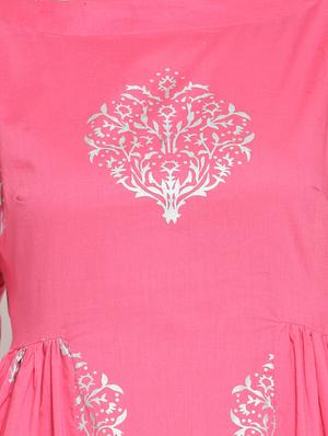 flared foil print kurta - 15799809 - Standard Image - 4