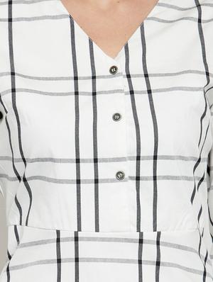 checkered a-line kurta - 15799819 - Standard Image - 4