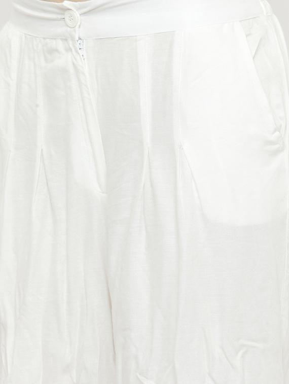 printed front slit kurta with palazzo set - 15799829 - Zoom Image - 4