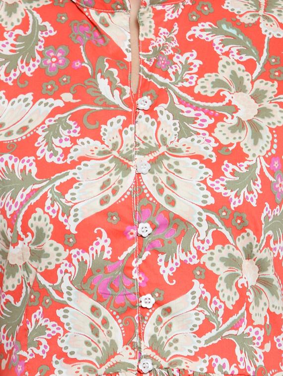 printed front slit kurta with palazzo set - 15799829 - Zoom Image - 5